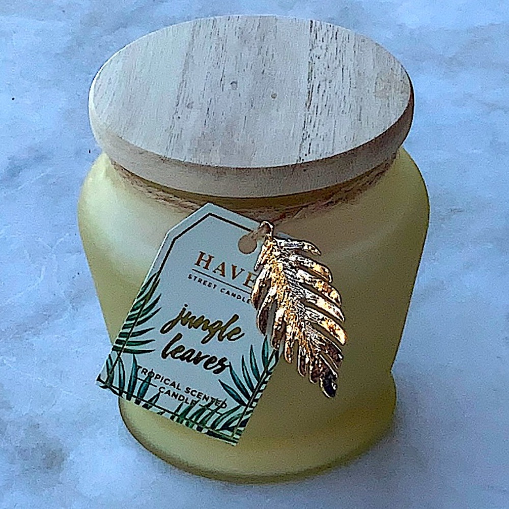 HAVEN STREET CANDLE JUNGLE LEAVES TROPICAL RICHLY SCENTED WOOD WICK NEW 9.4 0Z